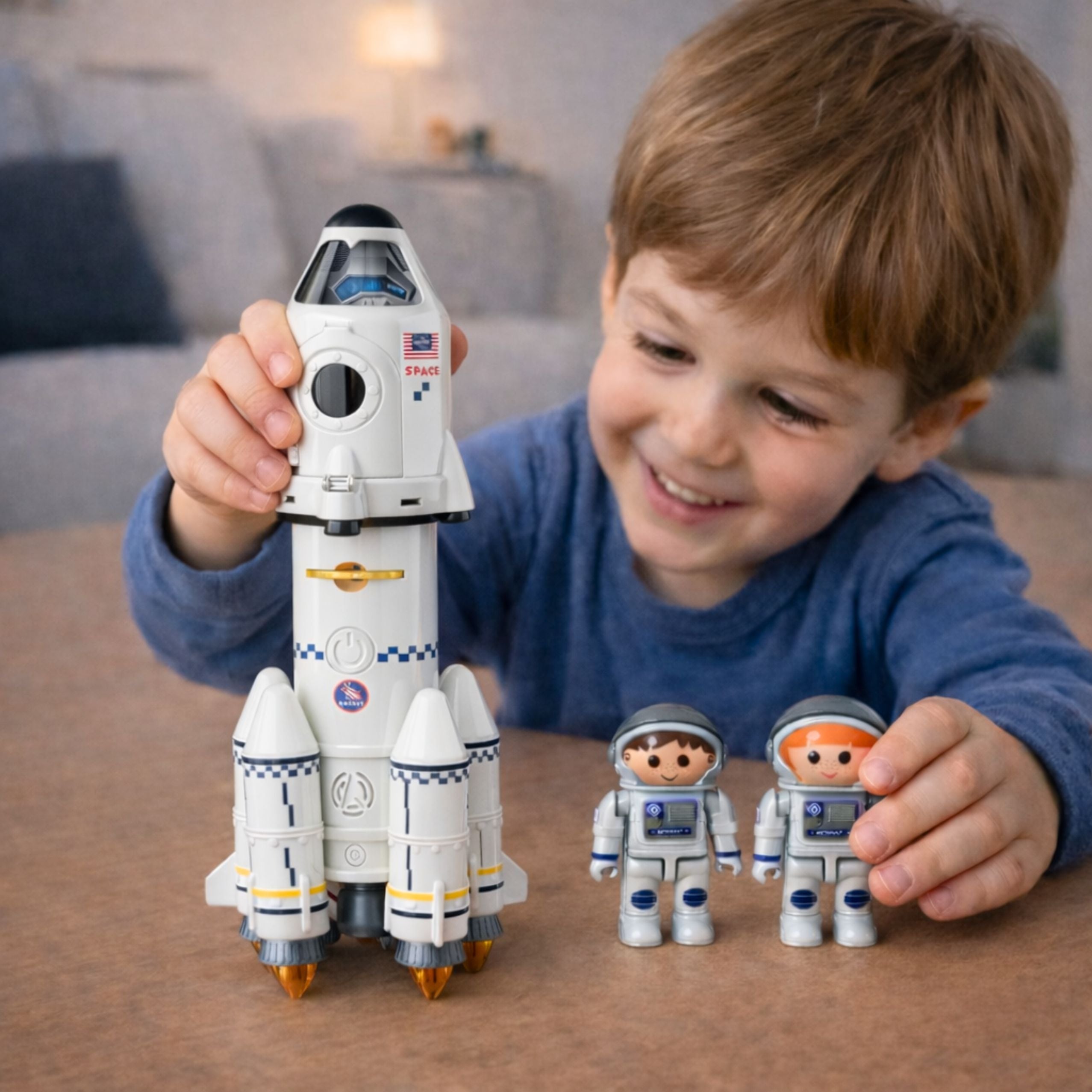 Educational Toy Space Rocket 5 In 1 Astronauts Lights Sounds