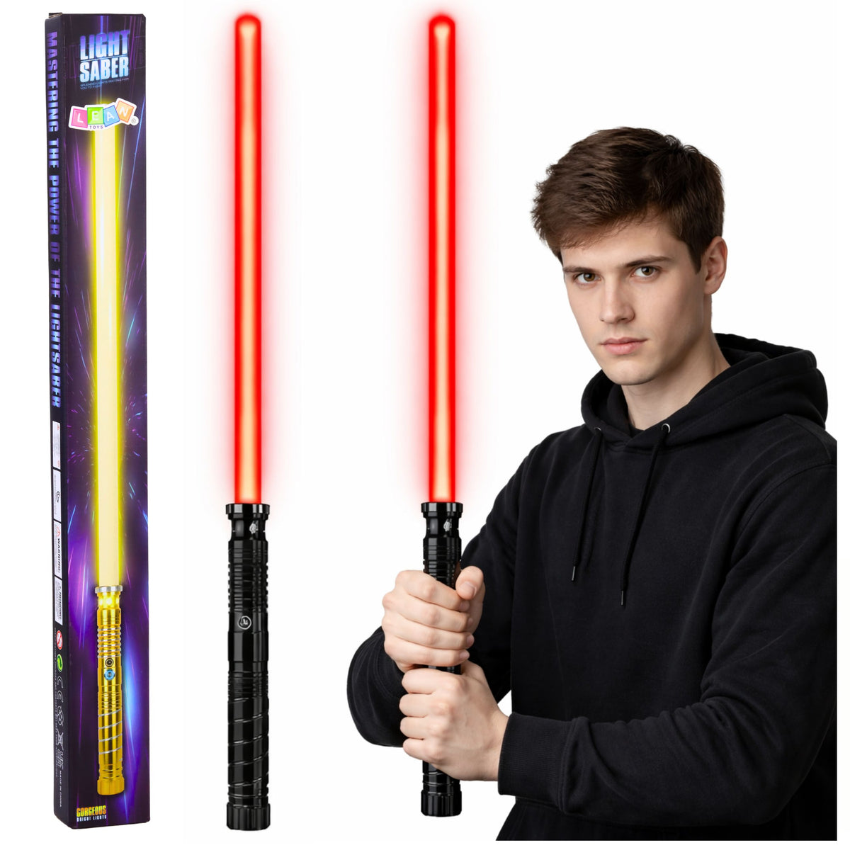 Led Laser Lightsaber With Sounds Metal Handle 75 Cm