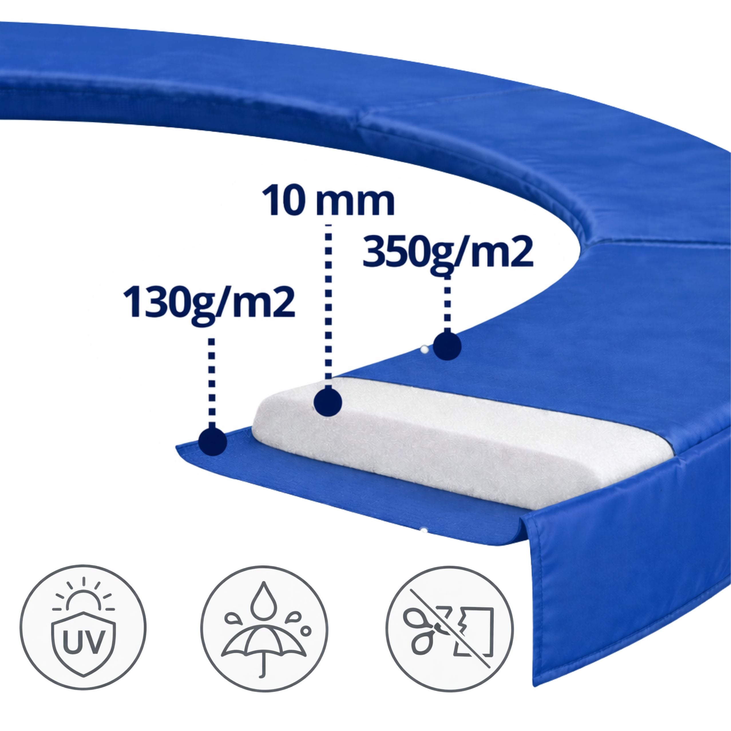 Lean Spring Pad For Trampoline Blue 480-487 Cm 16 Ft