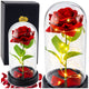 Eternal Rose In Glass Dome Led Lighting Red 21.5 X 11 Cm