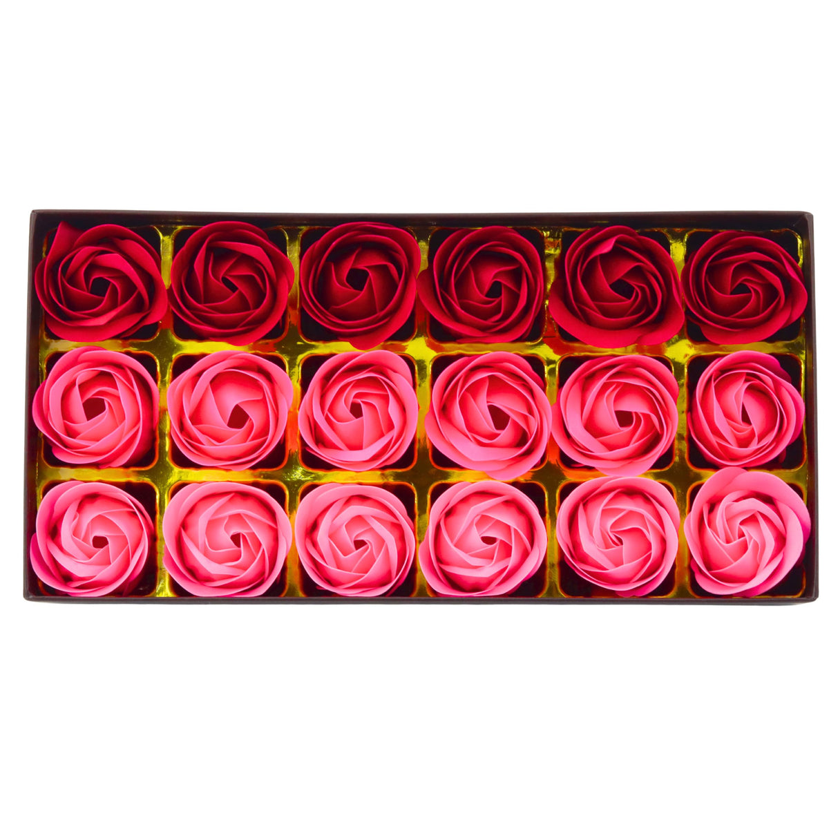 Virágdoboz örök illatos rózsák Virágok Dobozban Pink Red 18 db.