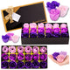 Flower Box Eternal Fragrant Roses Flowers In A Box Purple 18 Pcs.