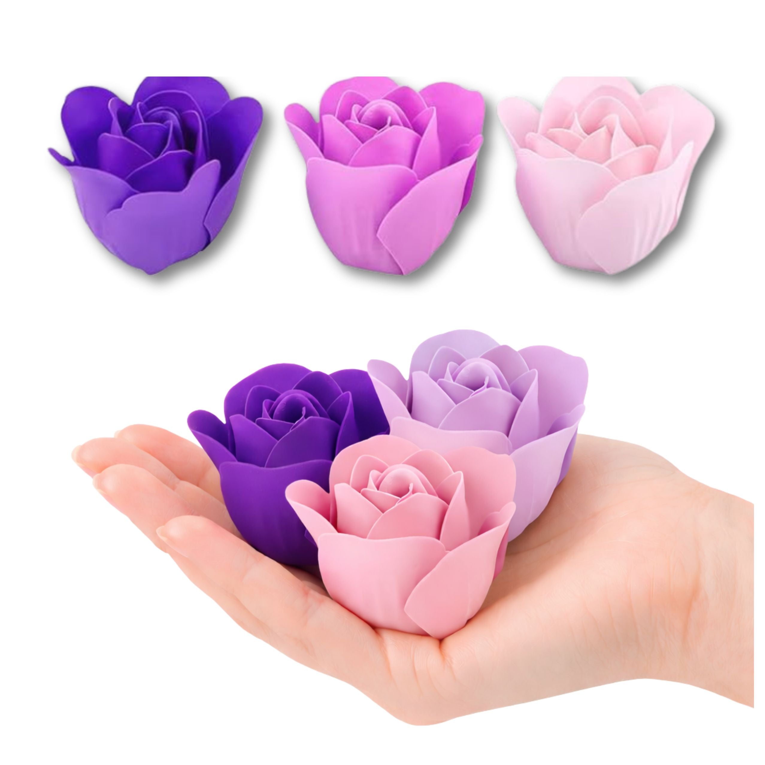 Flower Box Eternal Fragrant Roses Flowers In A Box Purple 18 Pcs.