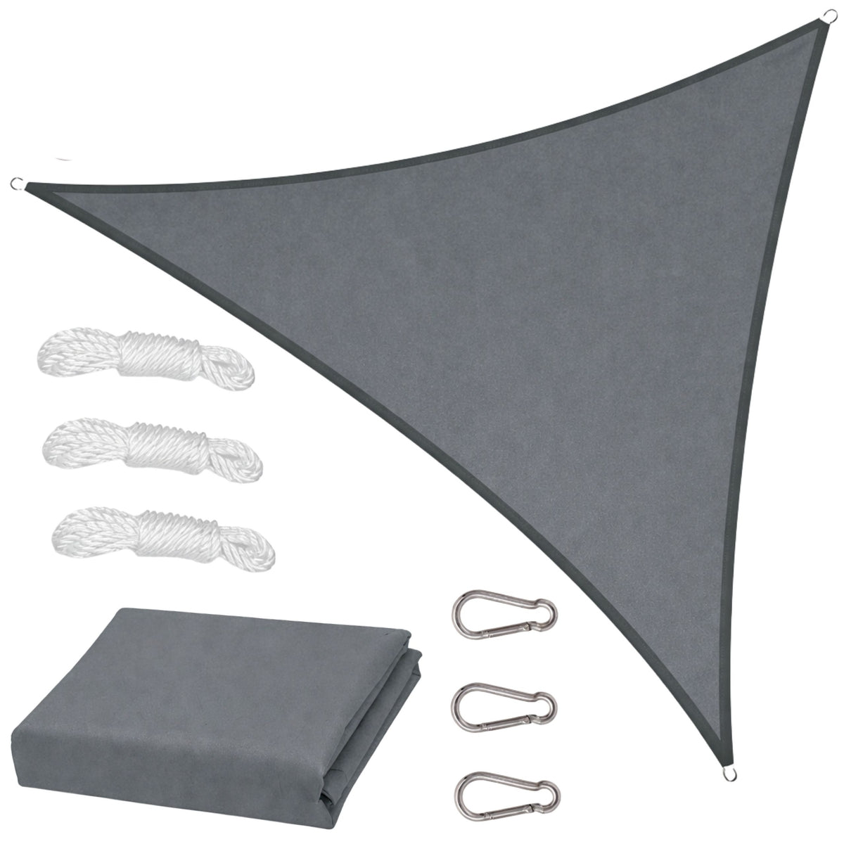 Tenda Da Sole Da Giardino Impermeabile Triangolare Grigia 400x400 Cm