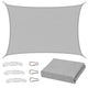 Rectangular Garden Sun Shade Sail Waterproof Gray 300x400 Cm