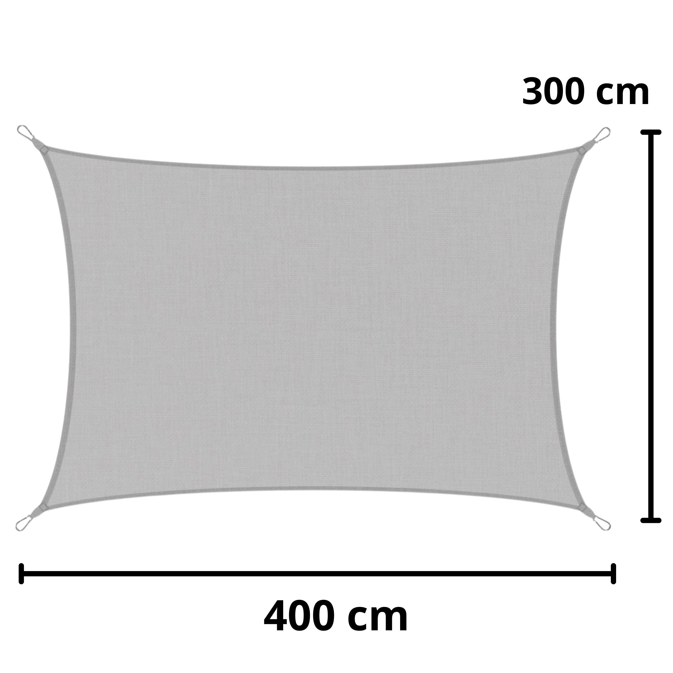 Rectangular Garden Sun Shade Sail Waterproof Gray 300x400 Cm