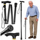 Telescopic Folding Adjustable Aluminum Walking Stick For Seniors Black 85-95cm