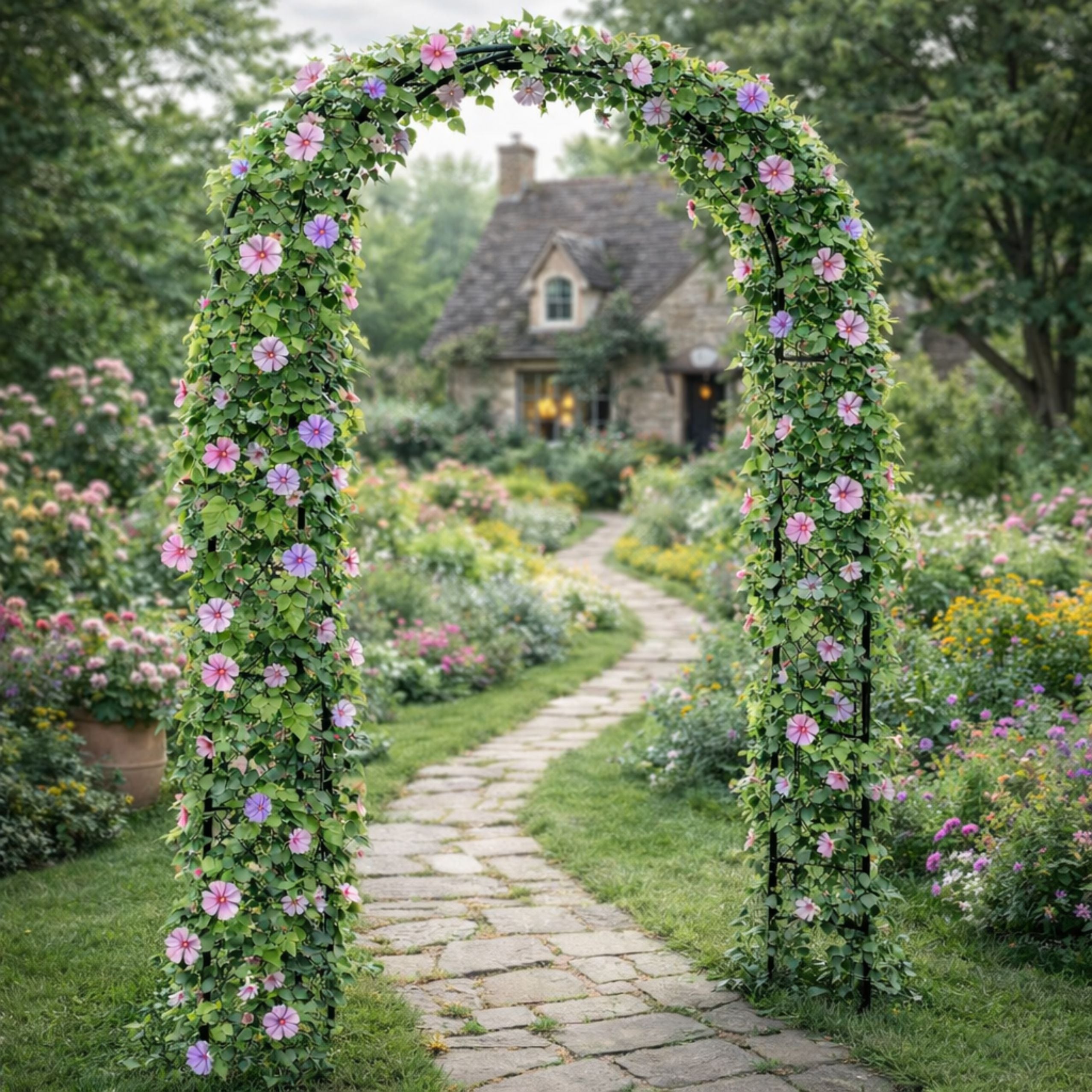 Metal Garden Pergola For Plants Support For Climbers Arch 240x140 Cm