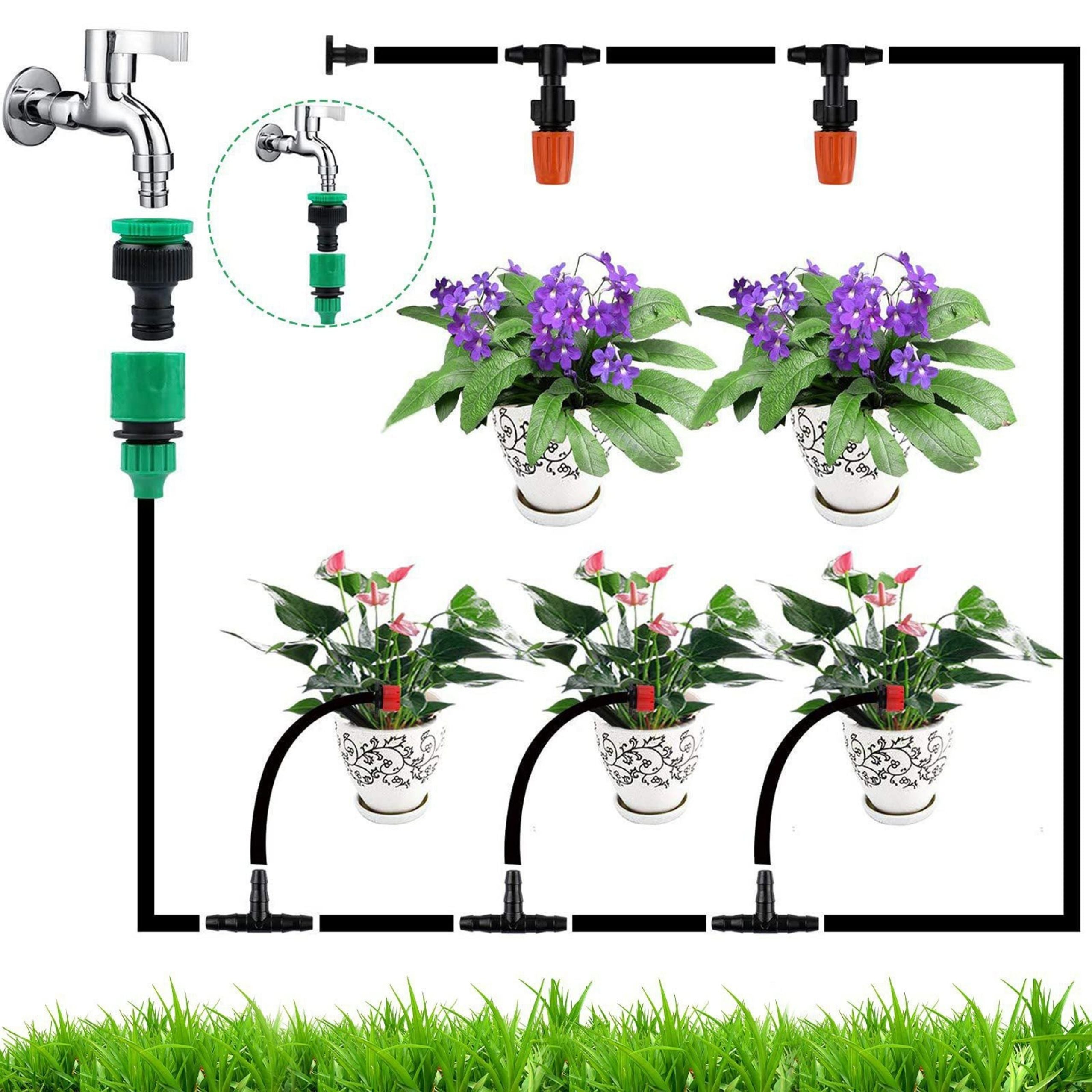 Automatic Garden Drip Irrigation System Set 55m+15m 386pcs