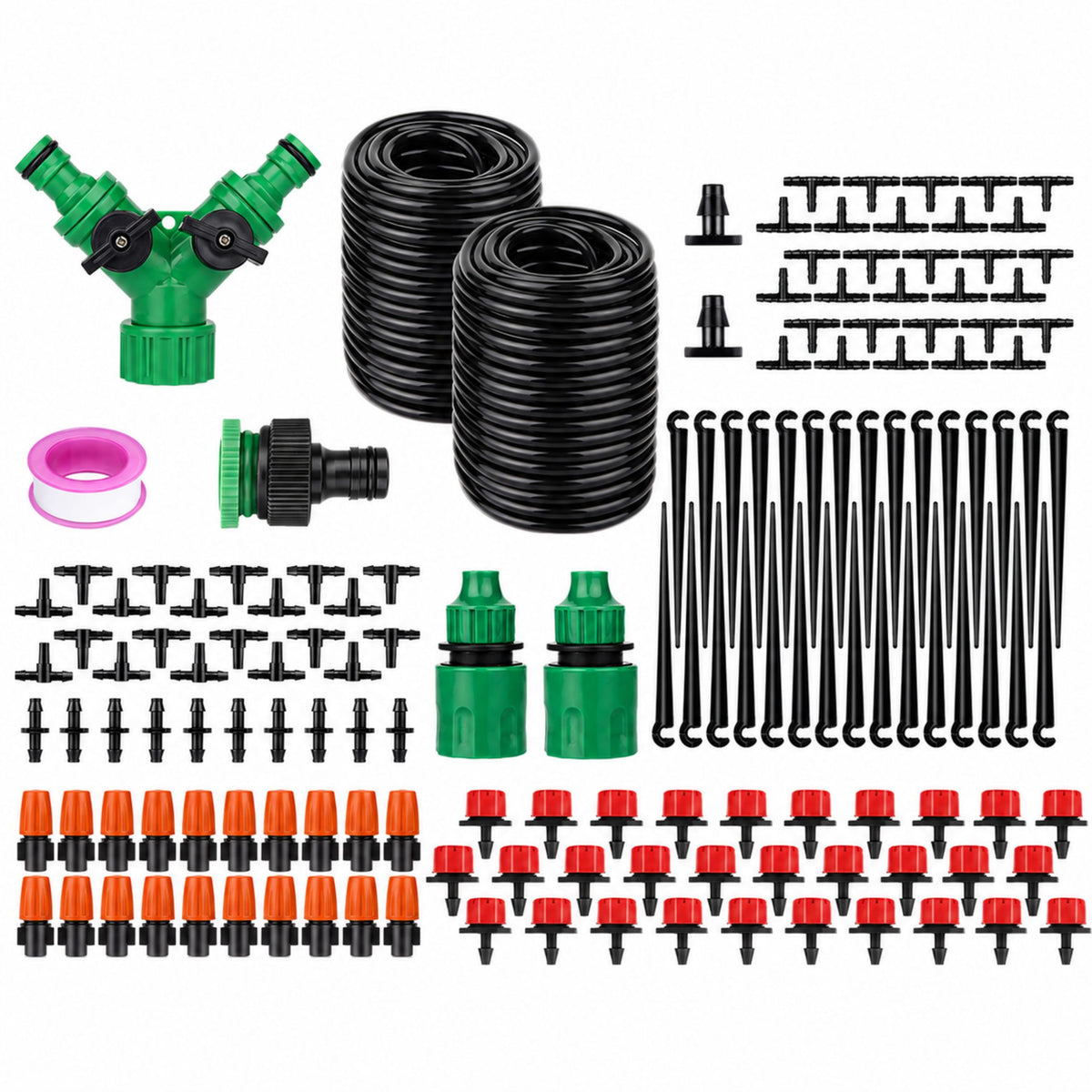 Uathoibríoch Córas Uisciúcháin Drip Gairdín Socraigh 55m+15m 386pcs