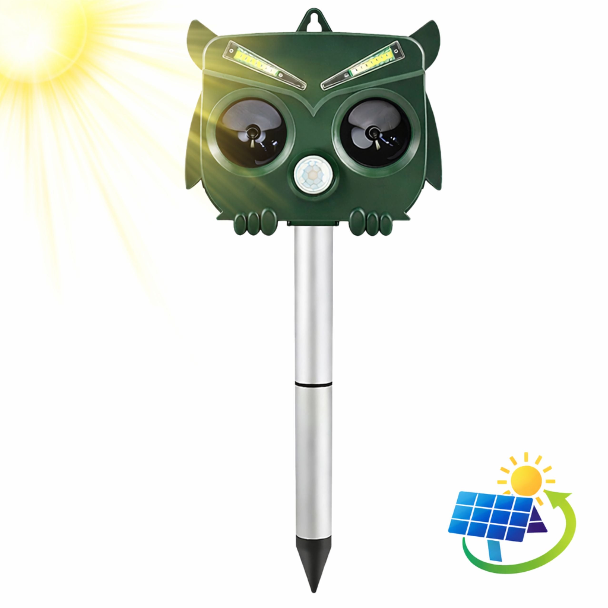 Solar Owl Animal Repeller Motion Sensor Ultrasound Leds