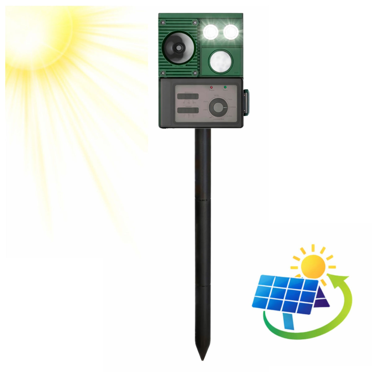 Solar Animal Repeller med rörelsesensor ultraljud LED dioder