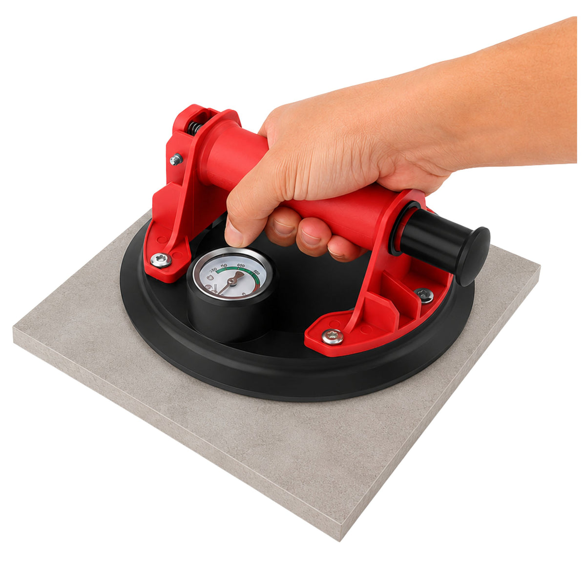 Vakuumsaugnapf für Fliesen, Glasuren und Glas mit Manometer 20 cm