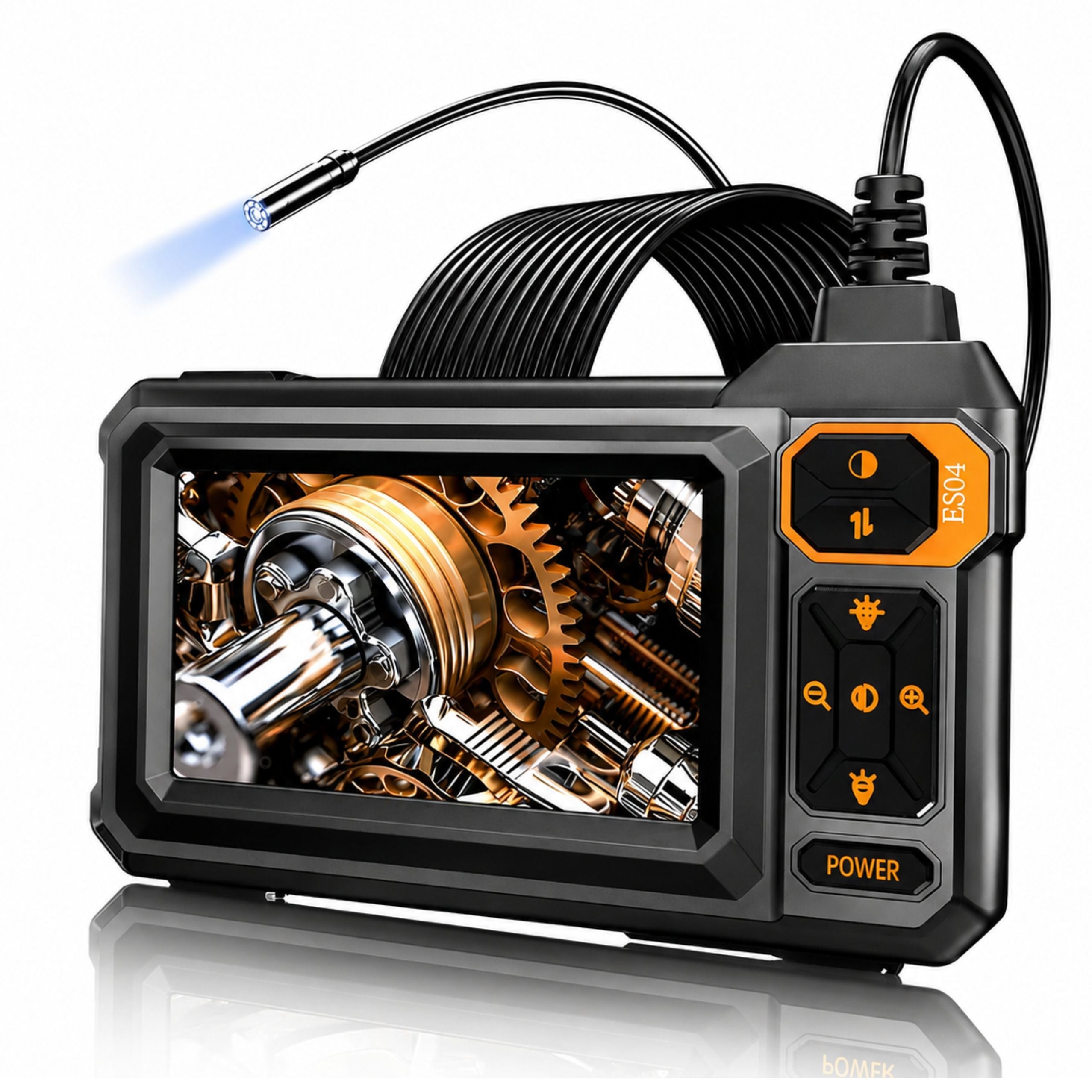 Wired Endoscope Inspection Camera 8 Leds Lcd 4.3'' Ip67