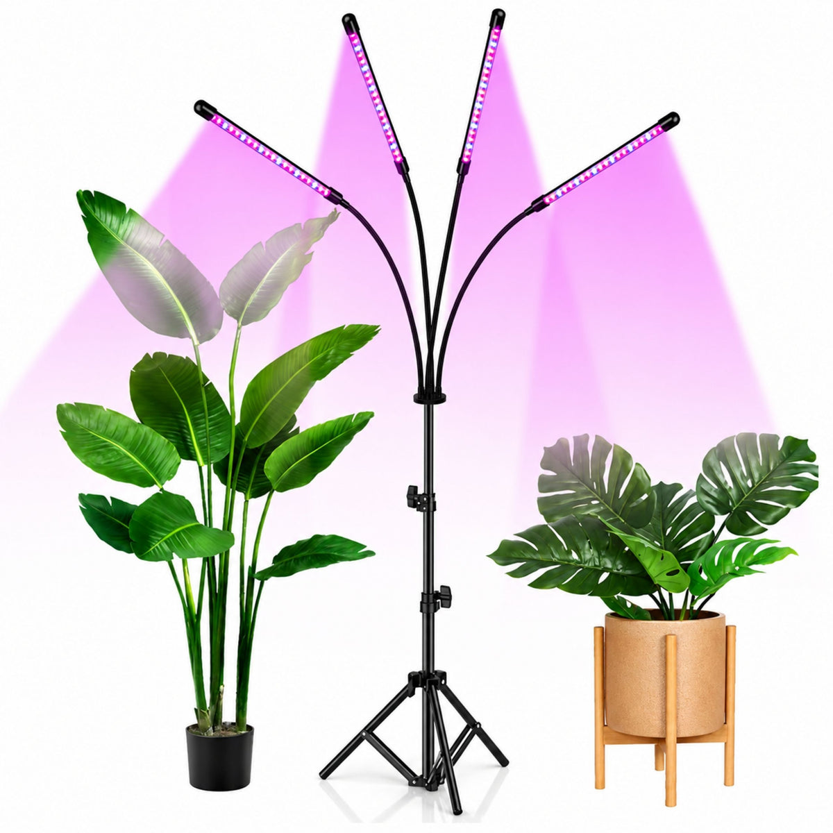 Lámpara Led Para Cultivar Cultivos E Iluminar Plantas Soporte De 4 Paneles Control Remoto