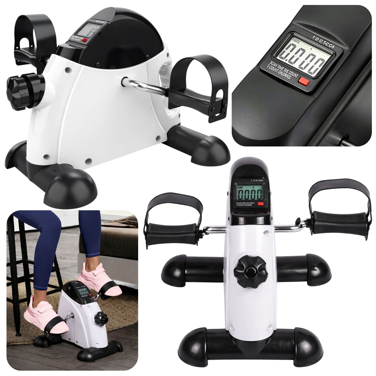 Mini entrenador del Lcd de la bicicleta de la rehabilitación de la bicicleta estática para los brazos y las piernas