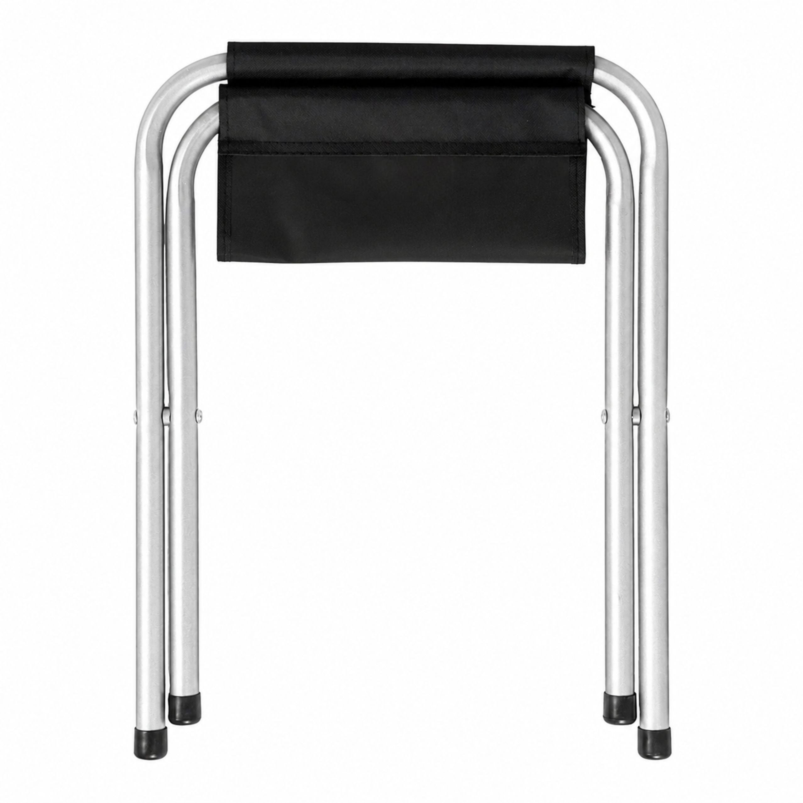 Set Of Camping Furniture Folding Table 4 Stools Black Suitcase
