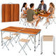 Set Of Camping Furniture Folding Table 4 Stools Wooden Suitcase