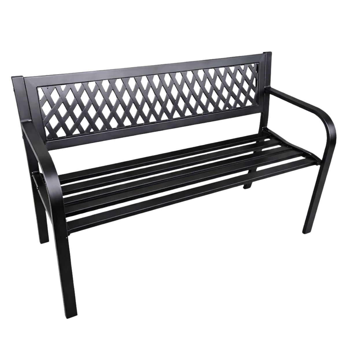 Banco de jardim terraço jardim metal 2 lugares preto 120 cm