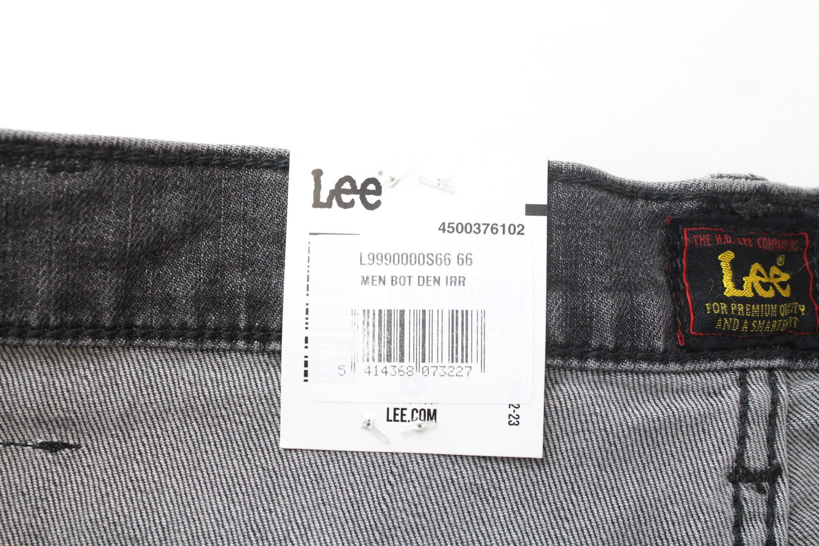 Lee Rider Herren-Jeans, grau, schmale Passform, Reißverschluss, Stretch-Baumwolle, Denim-Stil