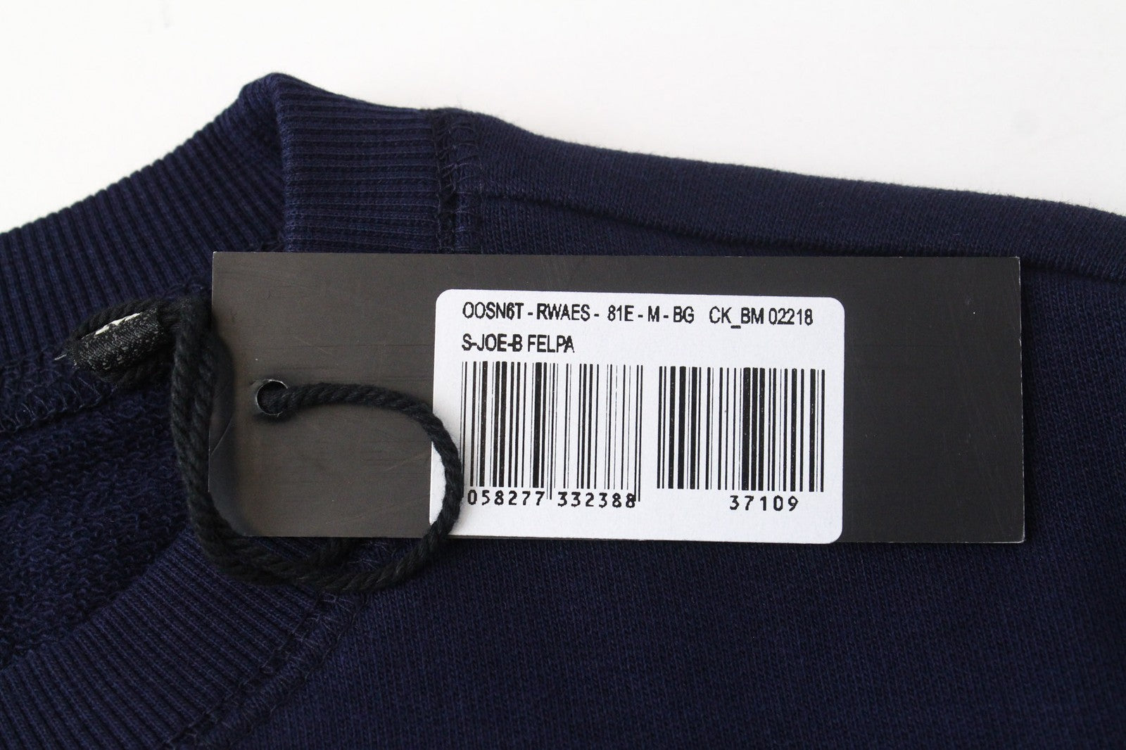 Diesel S-joe-b Felpa pánska mikinamodré logo s výšivkou Crew Neck Fleece