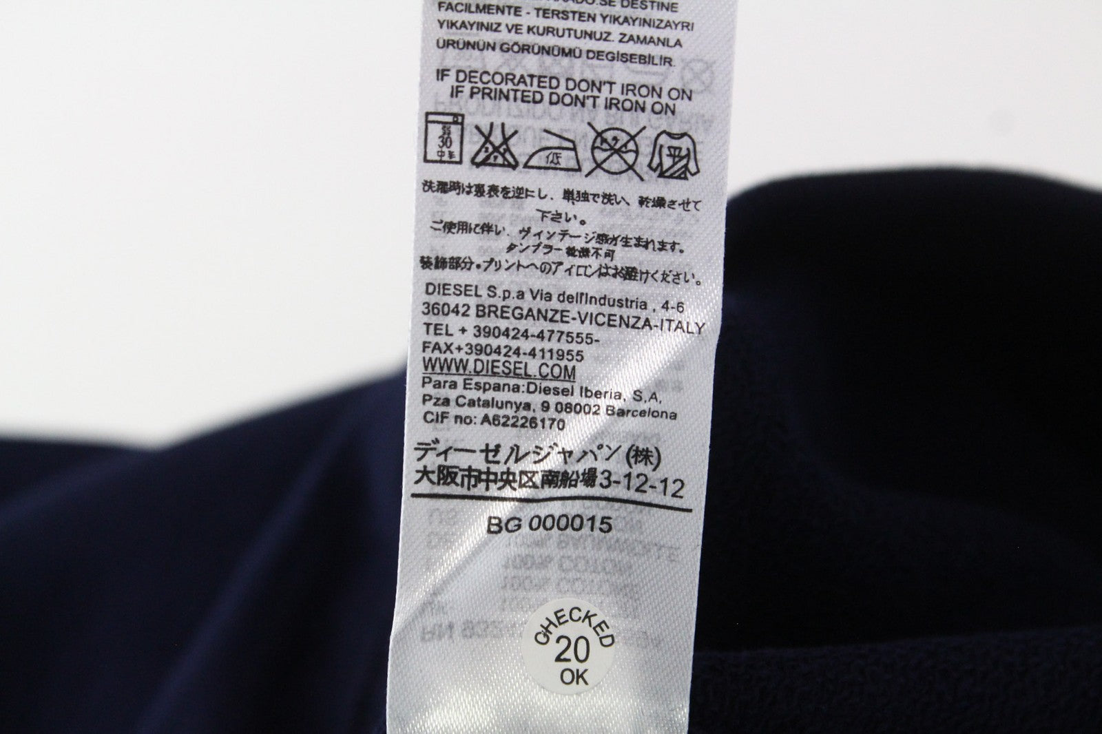 Diesel S-joe-b Felpa pánska mikinamodré logo s výšivkou Crew Neck Fleece