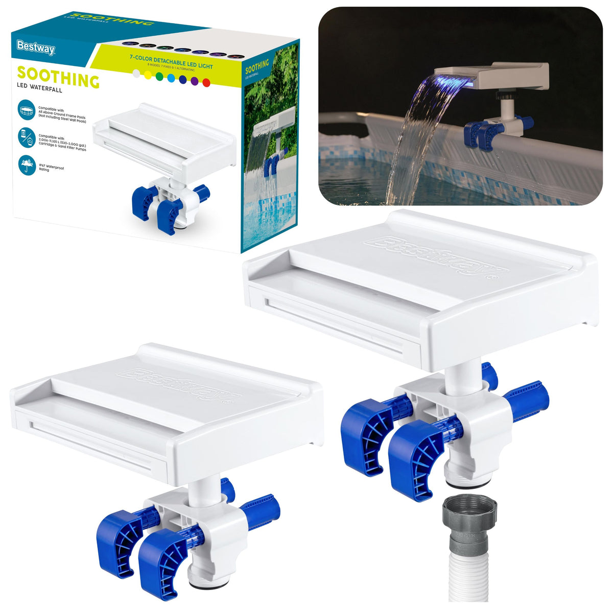 Led Pool Fountain 7 Colors 8 Modes Ip67 Bestway 58619