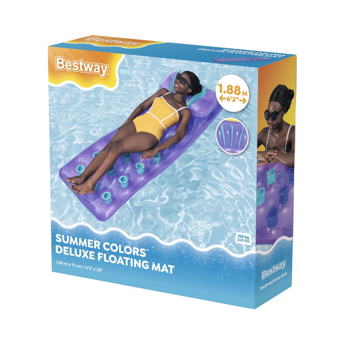 Inflatable Mattress For Swimming Pool Purple Bestway 43015