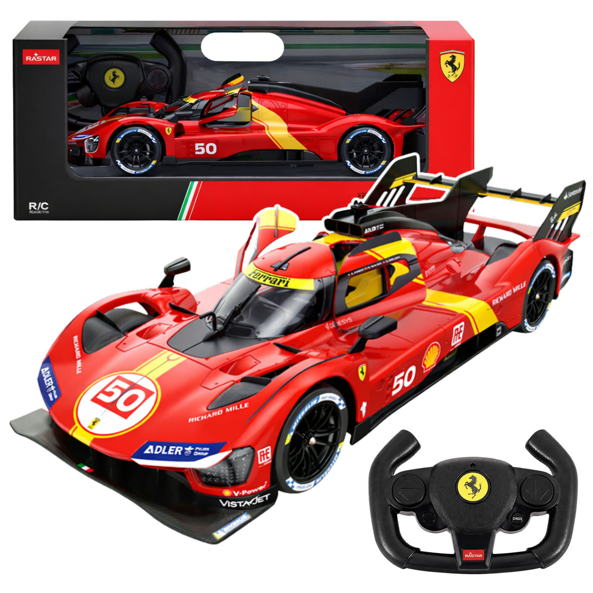 Ferrari 499p Remote Control Car Rc Red Rastar 1:24