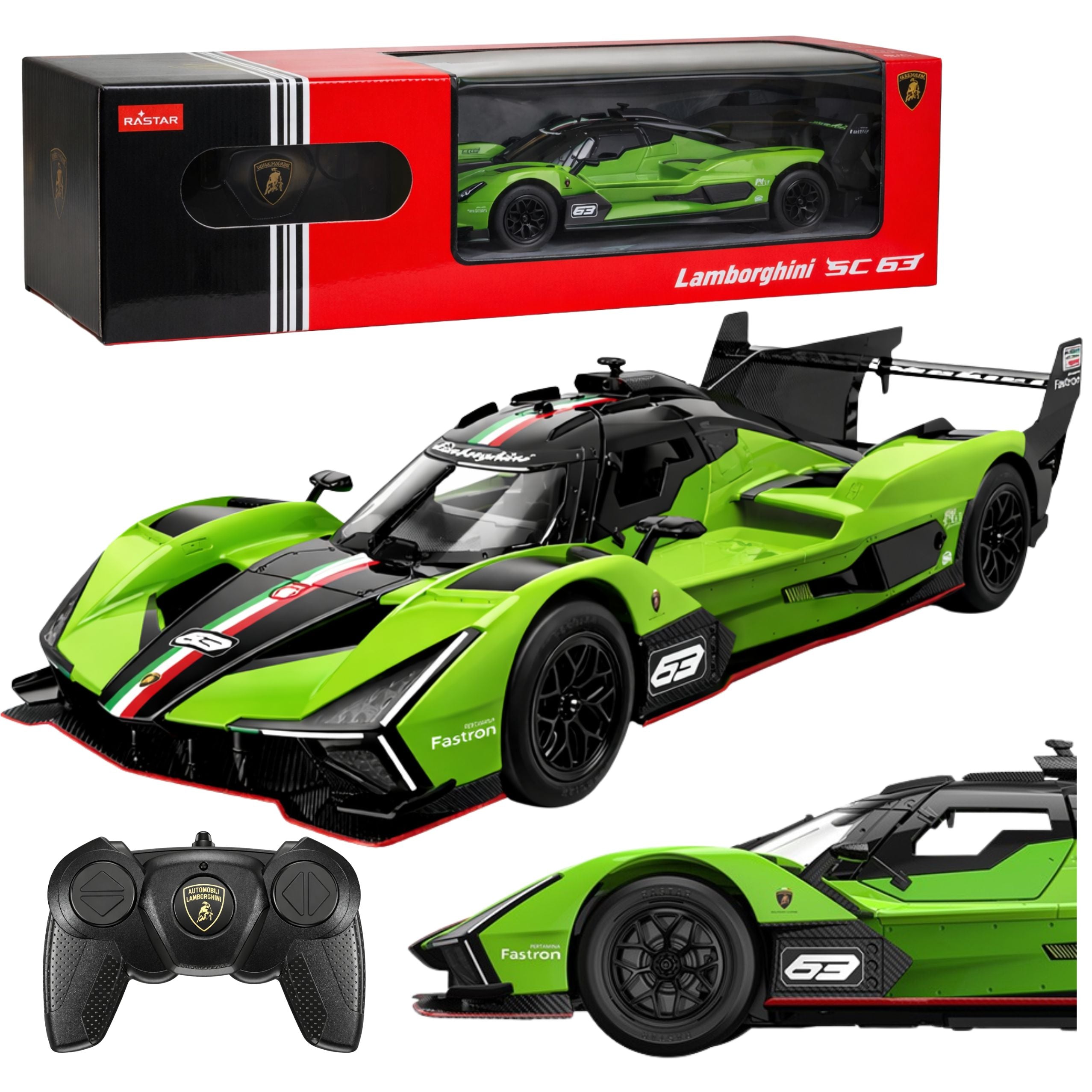 Lamborghini Sc63 Remote Control Car Rc Green Rastar 1:24