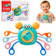 Crab Sensory Educational Toy For Toddlers Rattle Teether Blue