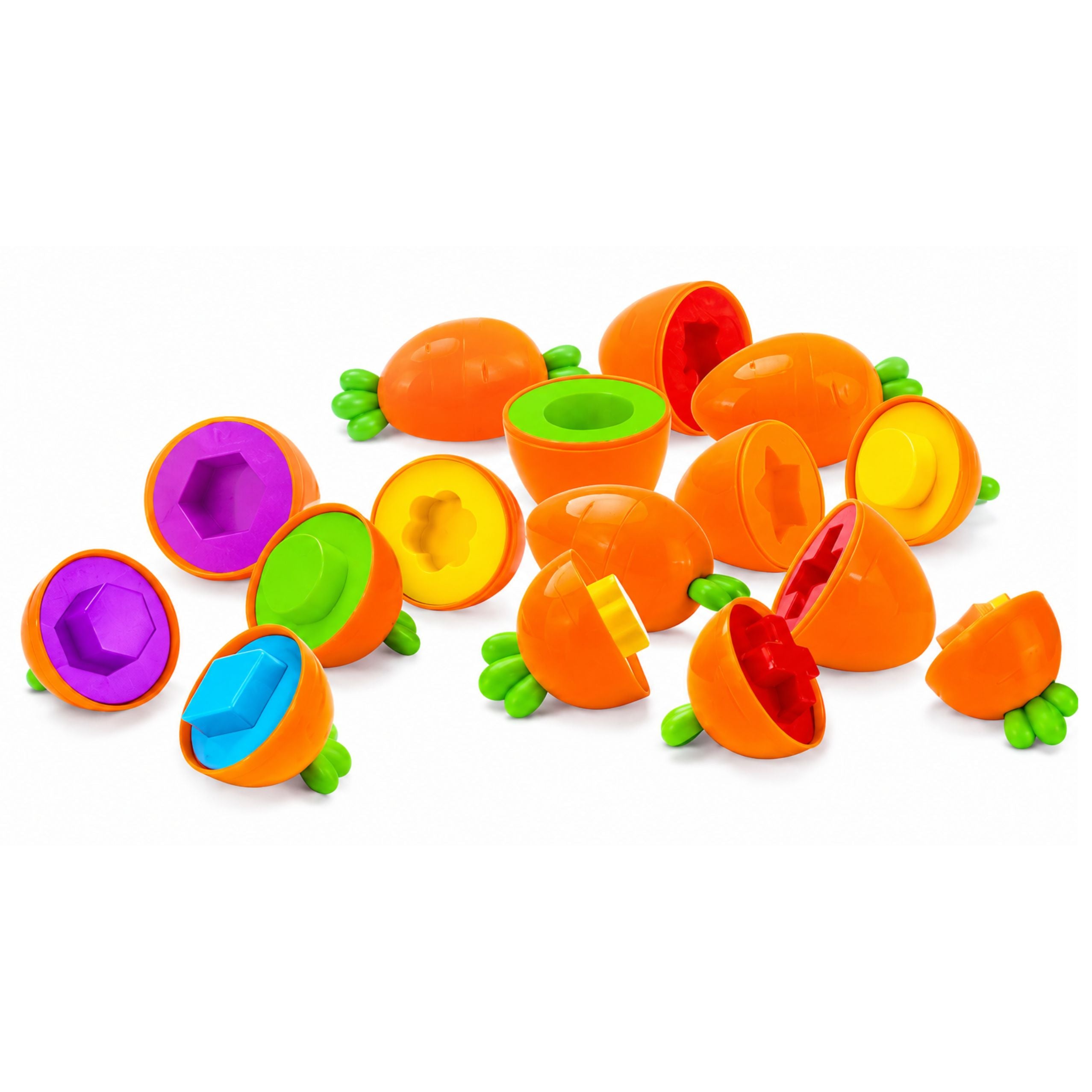 Educational Carrot Sorter Matching Shapes Colors 12 Pcs.