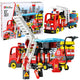 Foldable Fire Truck Blocks Firefighter Figures Lights Sounds 94 Pcs.