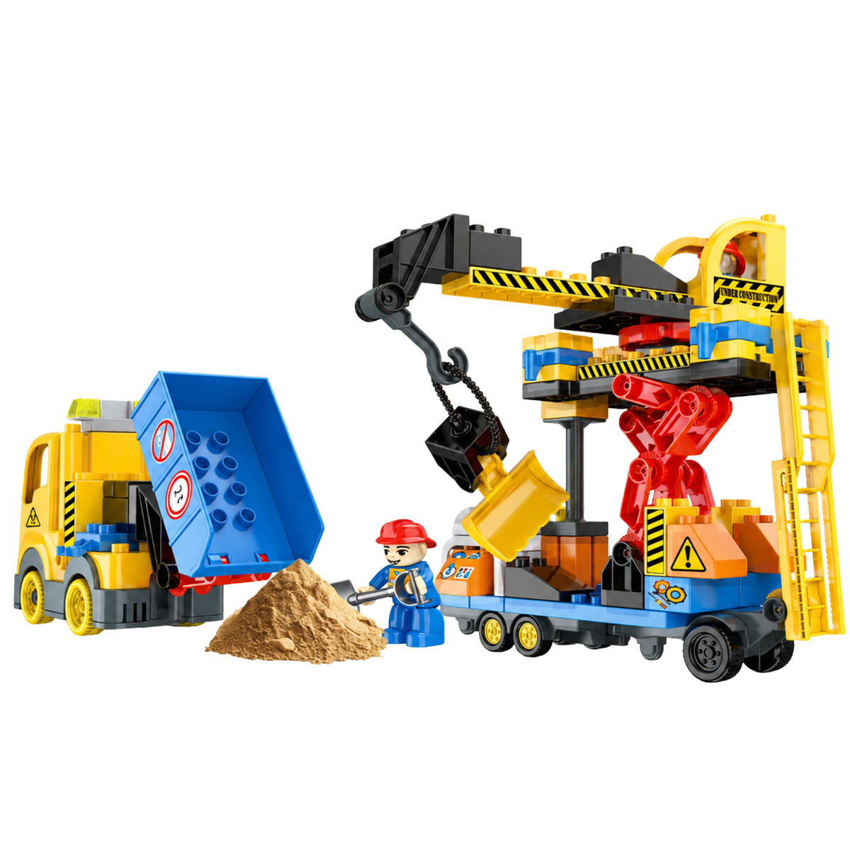 Construction Blocks Building Base Crane Dumper Sounds 91 Pcs.