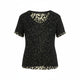 Scotch & Soda Дамска тениска, черна шарена V-образна деколте, къс ръкав