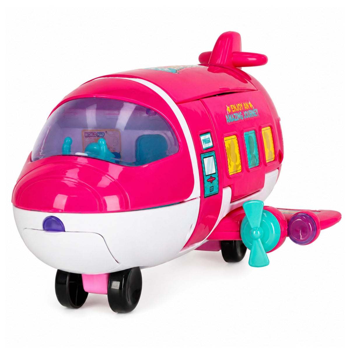 Foldable 2-in-1 Doll Passenger Plane Pink