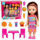 Mini Doll Fast Food Set Pizza Hamburger Tisch Stühle Zubehör