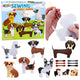Creative Set Of Stuffed Animals For Sewing Felt Plush Dolls Diy Dogs 6 Pcs.