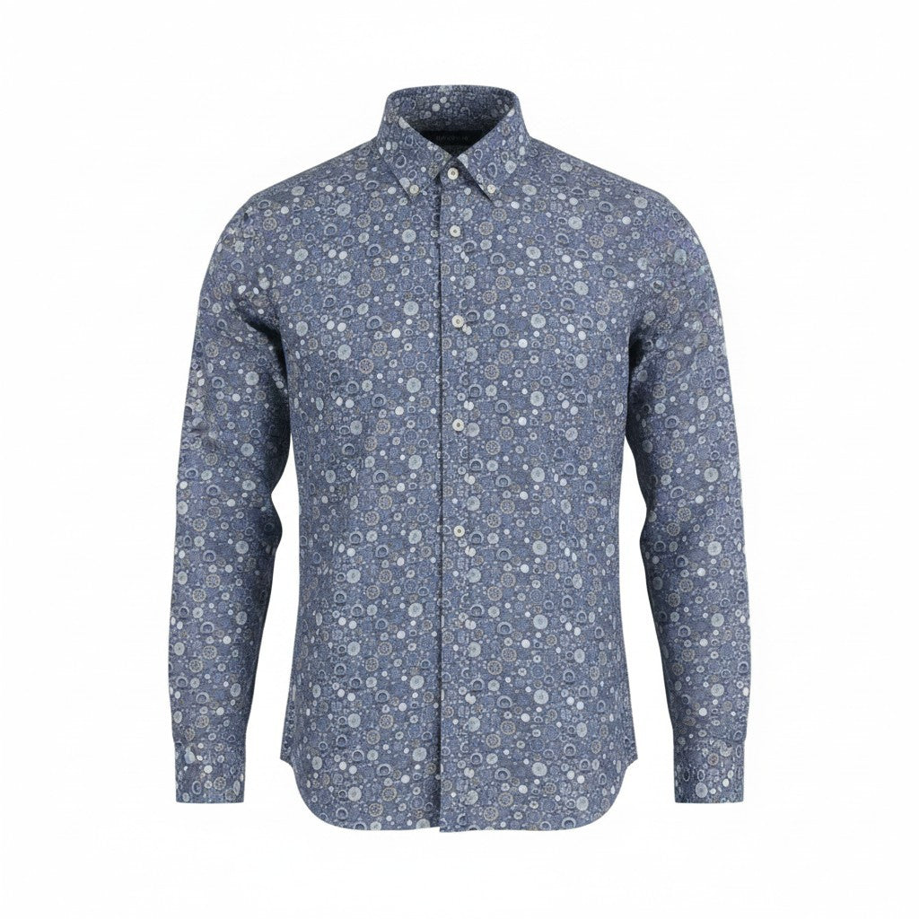 Chemise en coton bleue