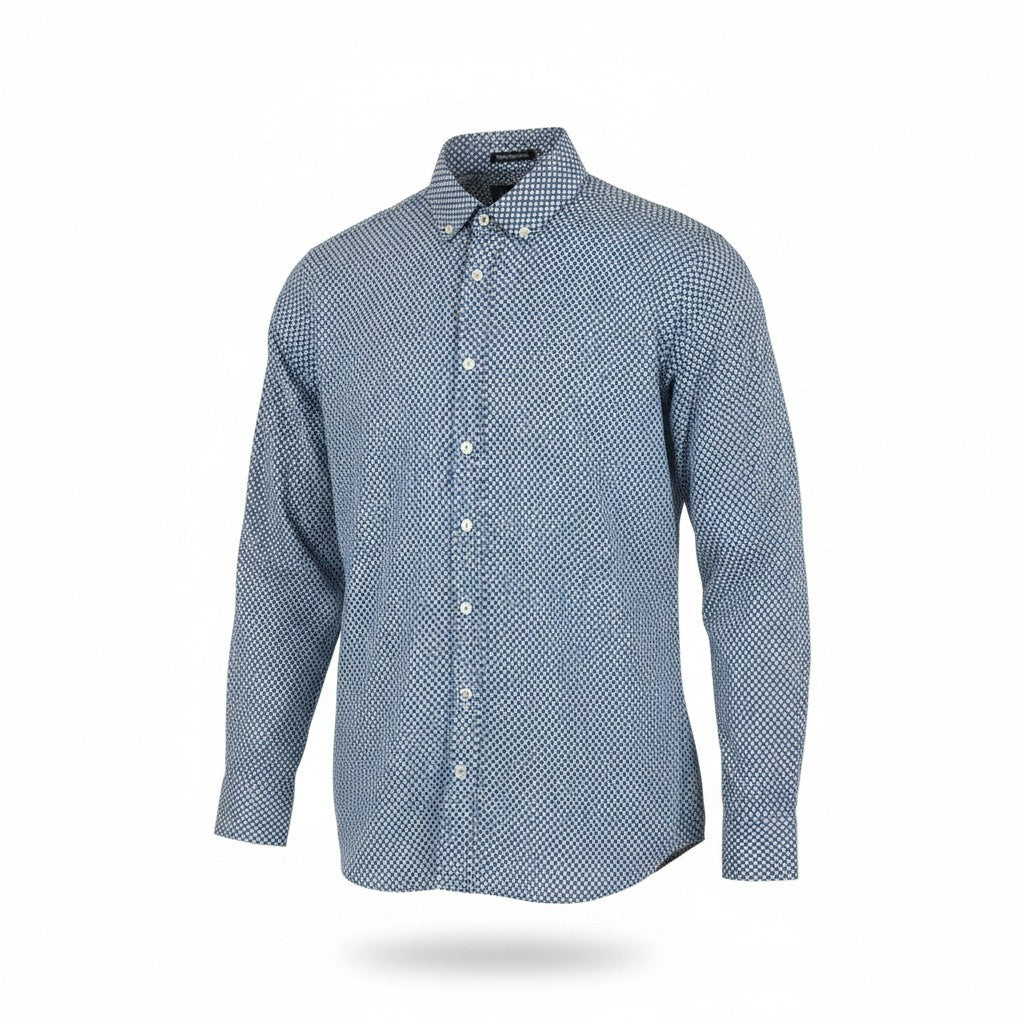 Chemise en coton bleue