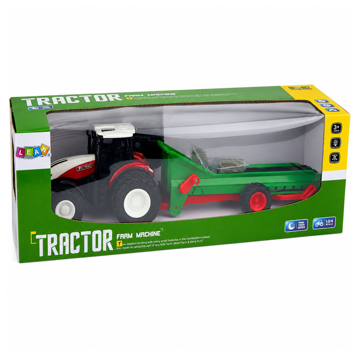 Remote Controlled Agricultural Tractor With Conveyor Belt Rc Bale Lights 1:24