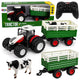 Remote Controlled Rc Farm Tractor With Trailer Cow Figure 1:24
