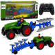 Rc Tractor With Plow And Farmer Remote Controlled Lights Green 1:24