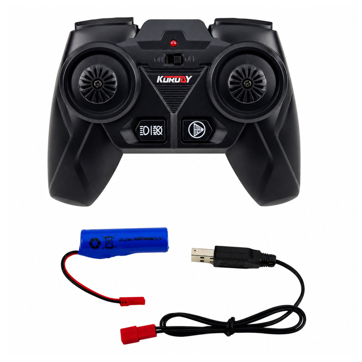 Fjernstyret Rc-gårdtraktor med høballevogn og lys 1:24