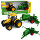 Agricultural Tractor With Seeder And Cultivator Lights Sounds Yellow 1:24