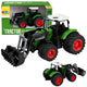 Mezőgazdasági traktor homlokrakodó gumikerekekkel, zöld 1:24