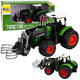 Agricultural Farm Tractor With Bale Grabber Rubber Wheels Green 1:24