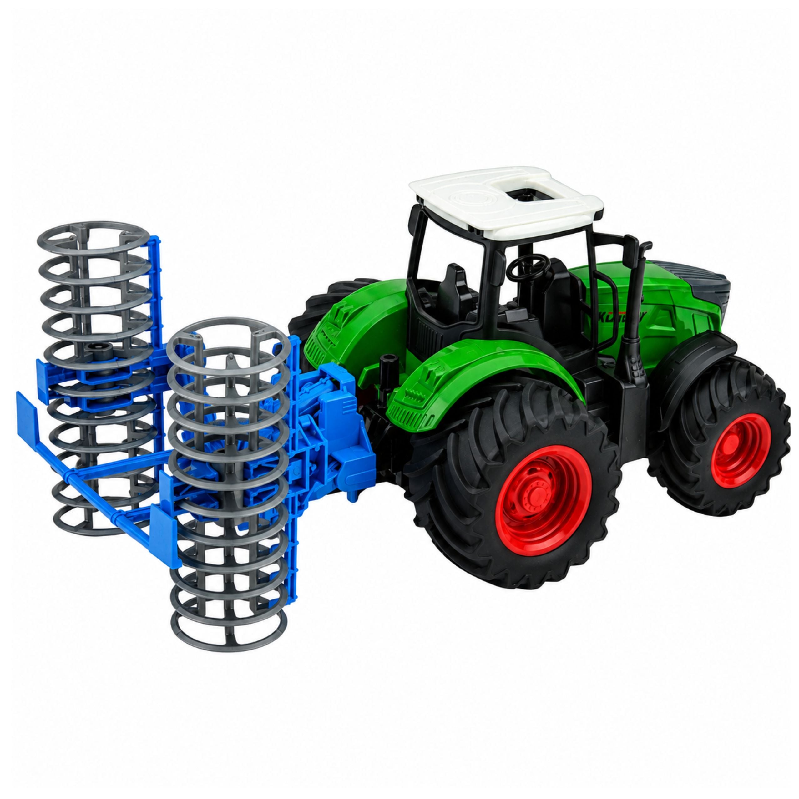 Agricultural Farm Tractor With Roller Green 1:24