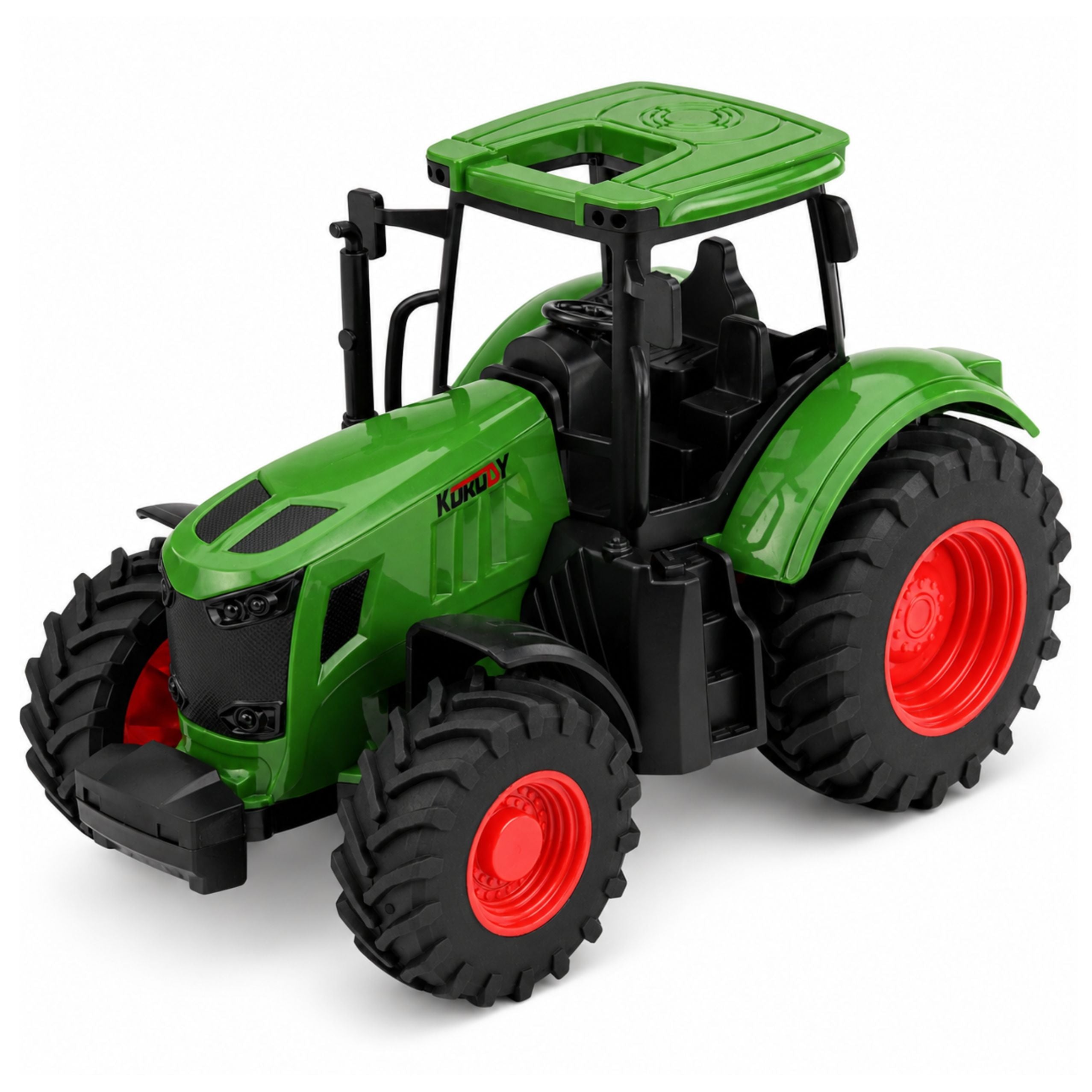 Agricultural Farm Tractor With Tipper Trailer Rubber Wheels Green 1:24