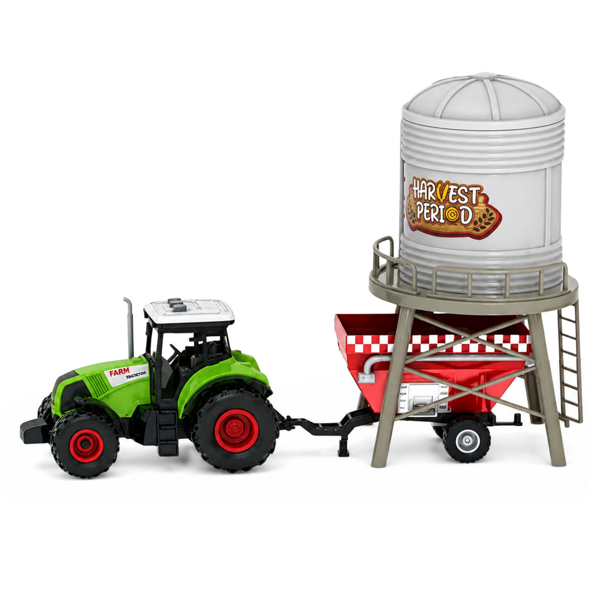 Set Fattoria Con Trattore Stalla Silo Figure Animali Attrezzi 49 Pz.